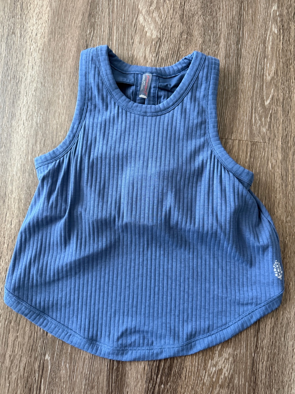 Ribbed Blue Tank Top - Casual Women's Sleeveless Tee